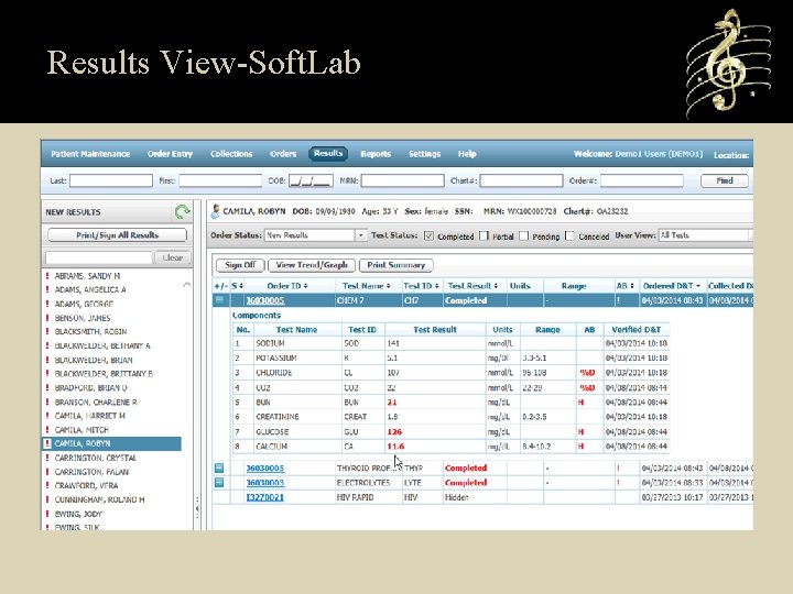 Results View-Soft. Lab 