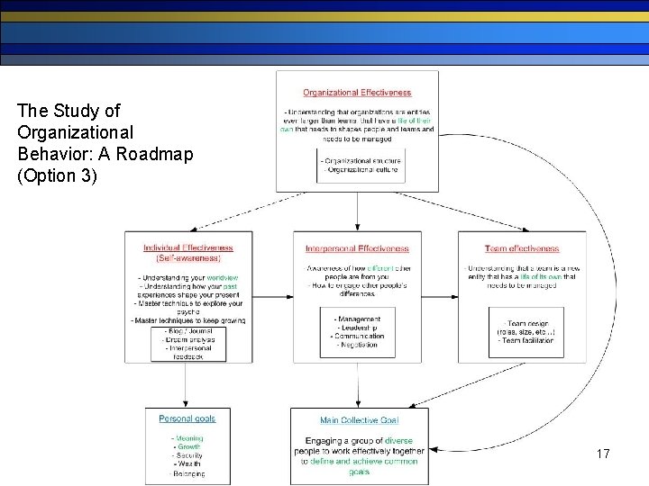 The Study of Organizational Behavior: A Roadmap (Option 3) 17 