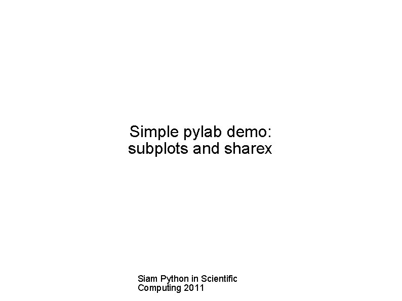 Simple pylab demo: subplots and sharex Siam Python in Scientific Computing 2011 