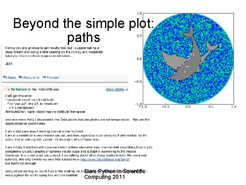 Beyond the simple plot: paths Siam Python in Scientific Computing 2011 