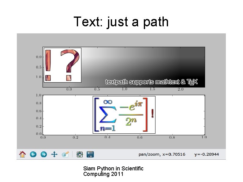 Text: just a path Siam Python in Scientific Computing 2011 