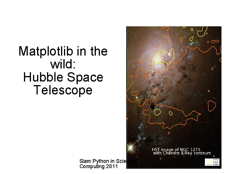 Matplotlib in the wild: Hubble Space Telescope Siam Python in Scientific Computing 2011 