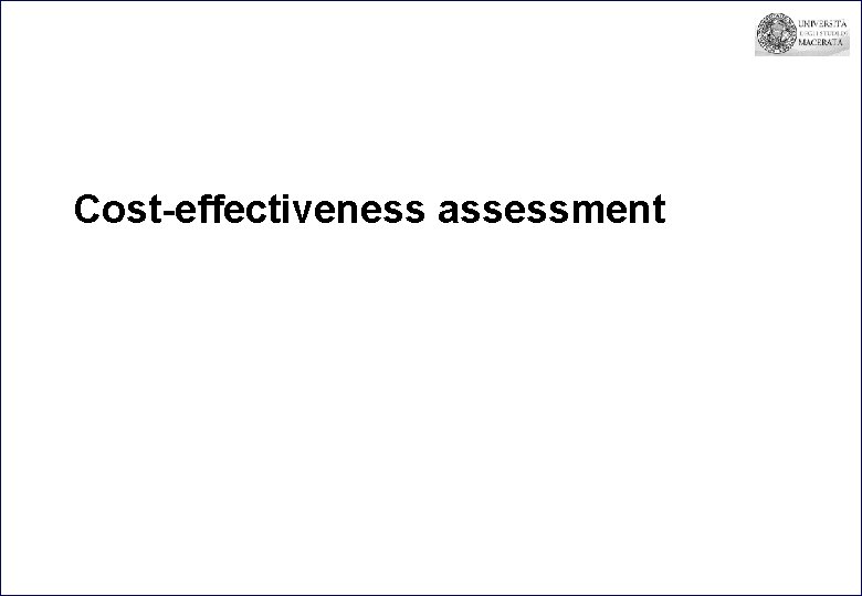 Cost-effectiveness assessment 