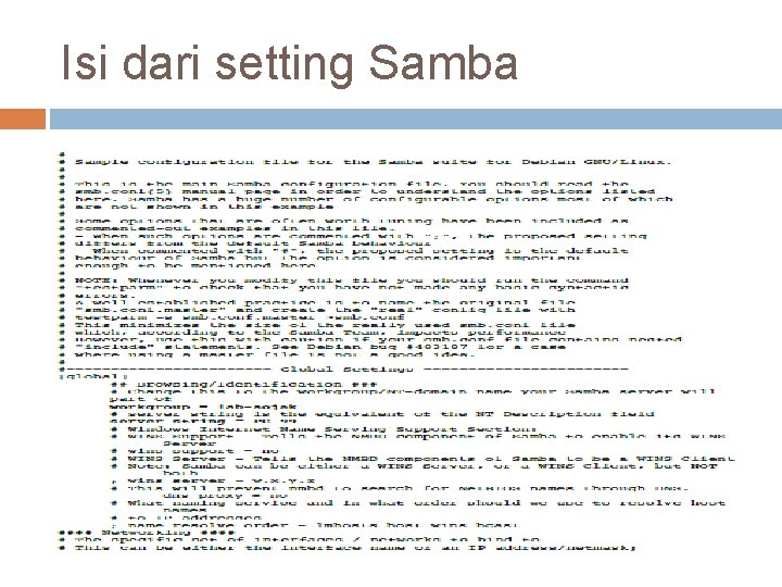 Isi dari setting Samba 