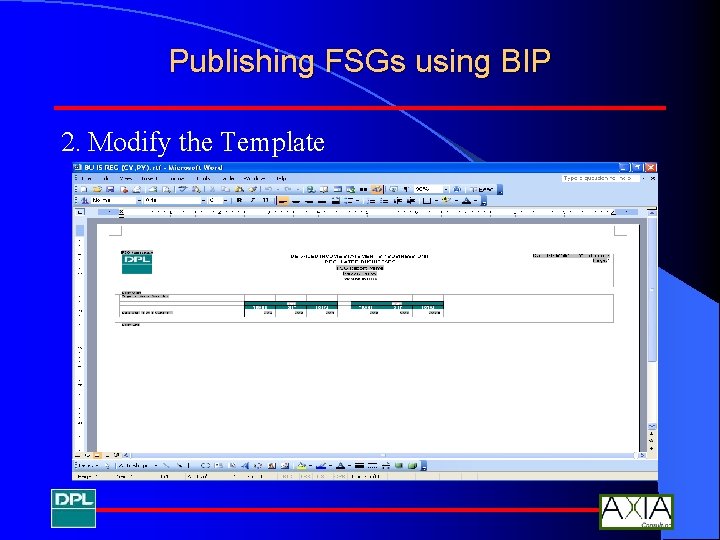 Publishing FSGs using BIP 2. Modify the Template 