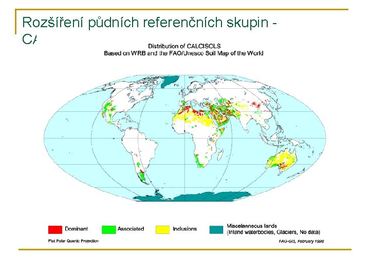 Rozšíření půdních referenčních skupin CALCISOLS 