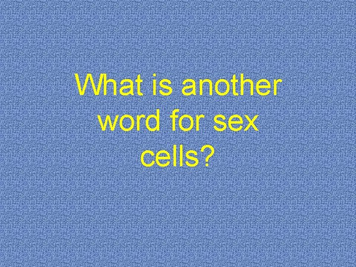 What is another word for sex cells? 