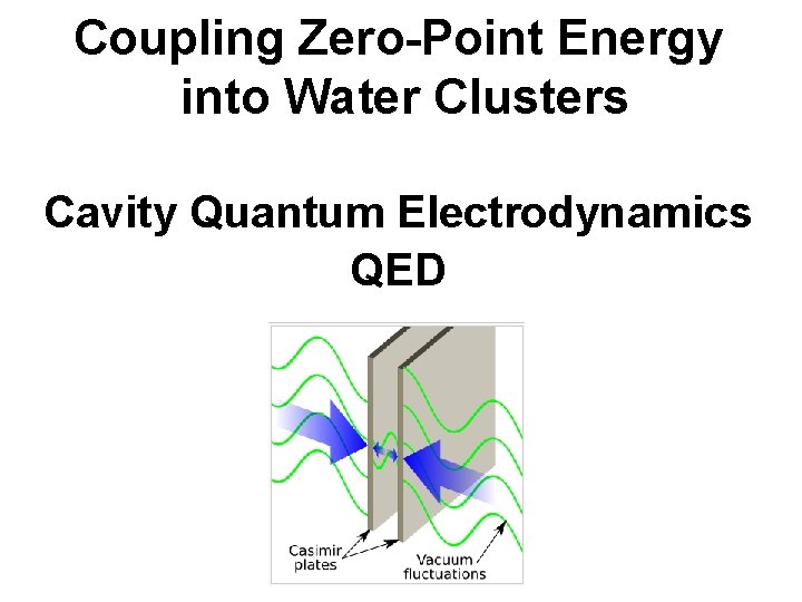 Coupling Zero-Point Energy into Water Clusters Cavity Quantum Electrodynamics QED 