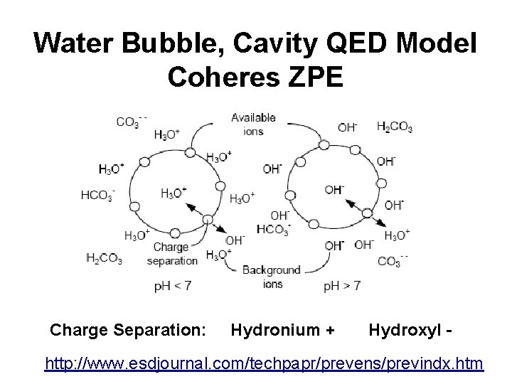 Water Bubble, Cavity QED Model Coheres ZPE Charge Separation: Hydronium + Hydroxyl - http: