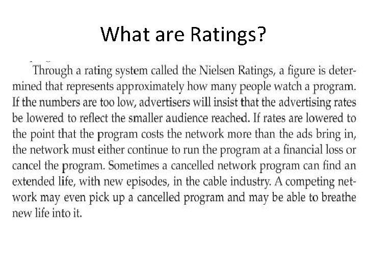 What are Ratings? 