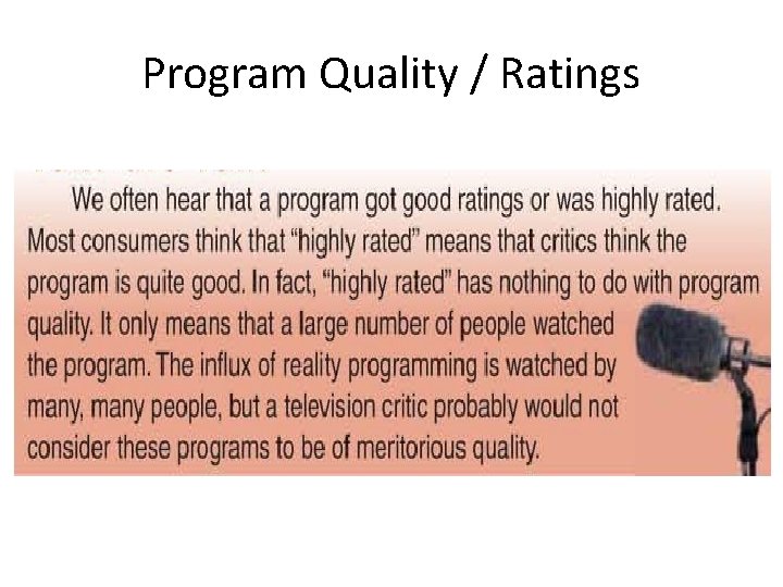 Program Quality / Ratings 