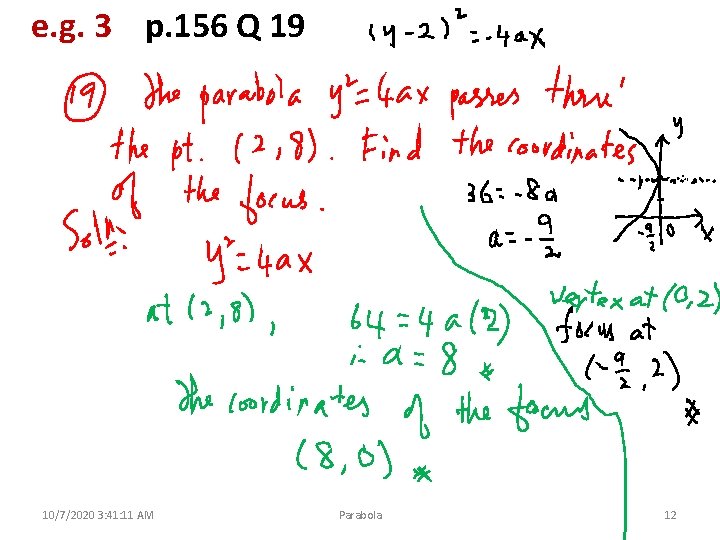 e. g. 3 p. 156 Q 19 10/7/2020 3: 41: 11 AM Parabola 12