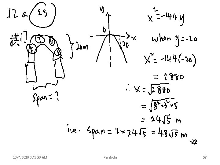 10/7/2020 3: 41: 30 AM Parabola 58 