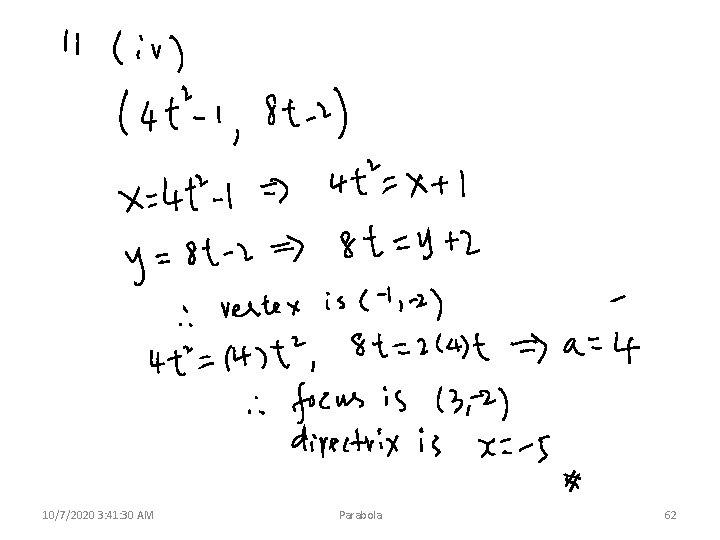 10/7/2020 3: 41: 30 AM Parabola 62 