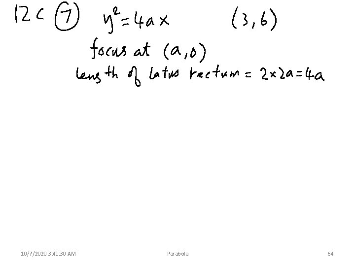 10/7/2020 3: 41: 30 AM Parabola 64 