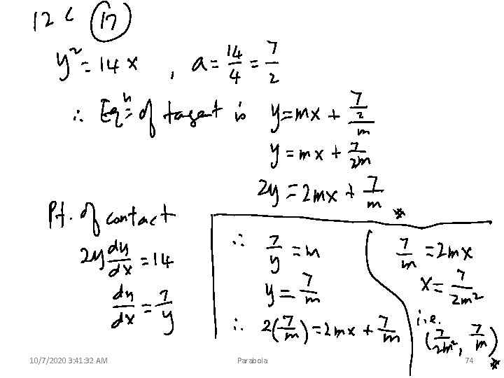 10/7/2020 3: 41: 32 AM Parabola 74 