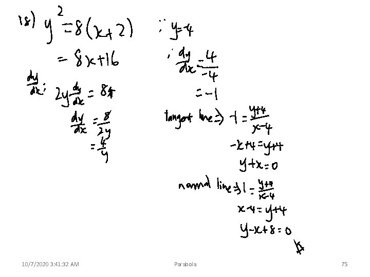 10/7/2020 3: 41: 32 AM Parabola 75 