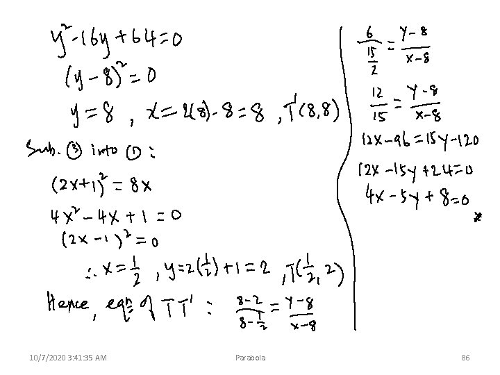 10/7/2020 3: 41: 35 AM Parabola 86 