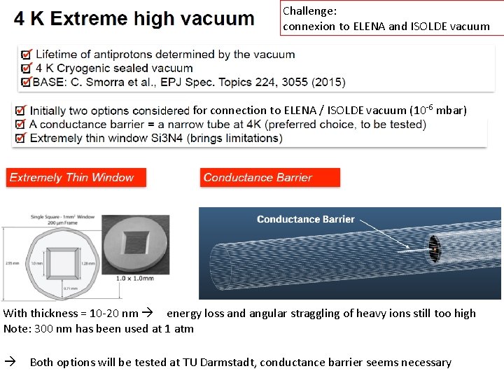 Challenge: connexion to ELENA and ISOLDE vacuum for connection to ELENA / ISOLDE vacuum