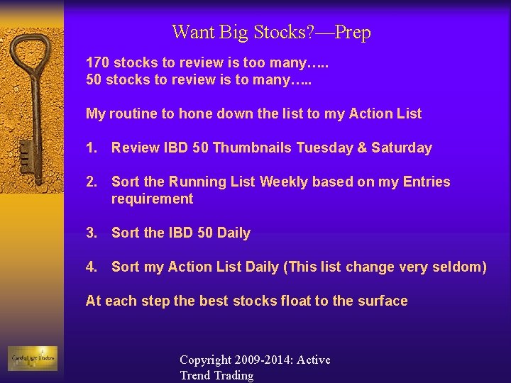 Want Big Stocks? —Prep 170 stocks to review is too many…. . 50 stocks