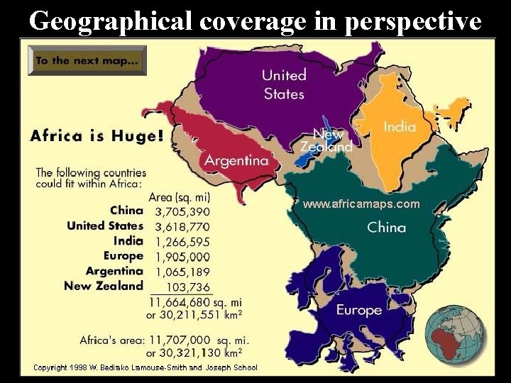 Geographical coverage in perspective 