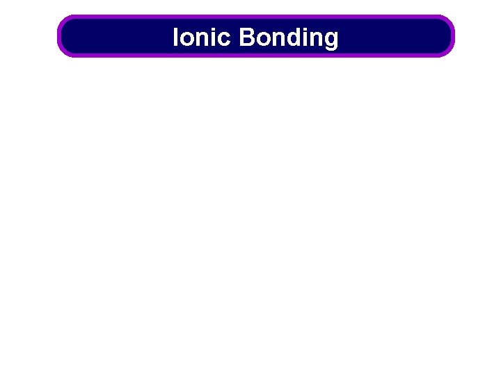 Ionic Bonding 