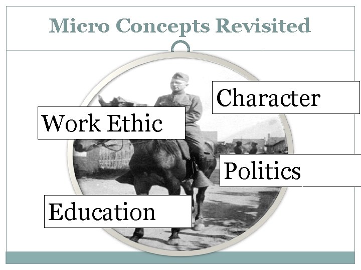 Micro Concepts Revisited Work Ethic Character Politics Education 