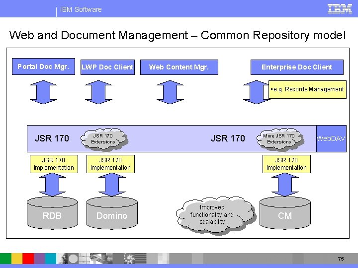 IBM Software Web and Document Management – Common Repository model Portal Doc Mgr. LWP