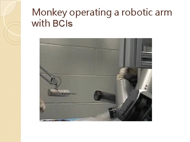 Monkey operating a robotic arm with BCIs 