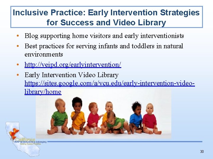 Inclusive Practice: Early Intervention Strategies for Success and Video Library • Blog supporting home