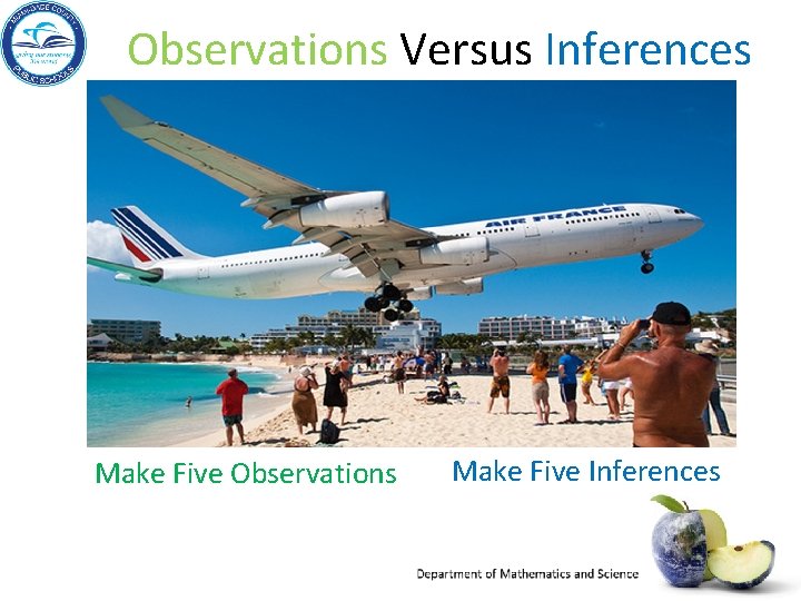 Observations Versus Inferences Make Five Observations Make Five Inferences 