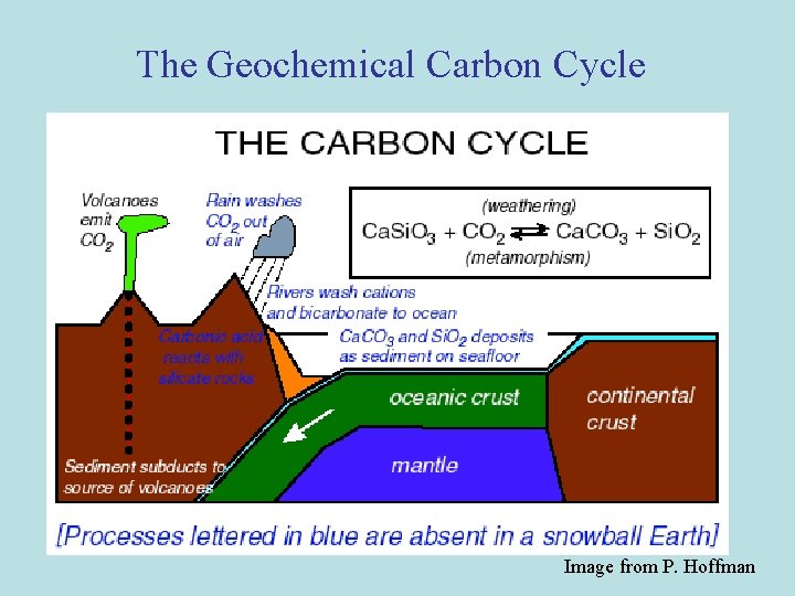 The Geochemical Carbon Cycle Image from P. Hoffman 