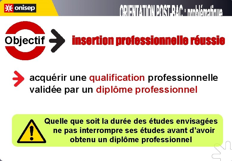 Objectif acquérir une qualification professionnelle validée par un diplôme professionnel Quelle que soit la