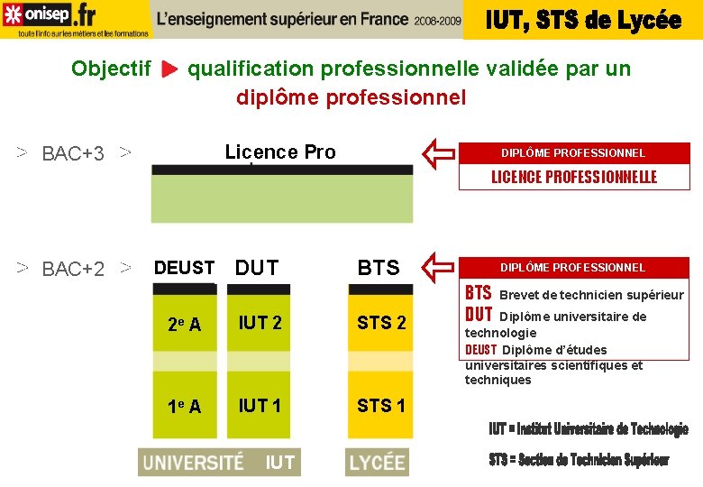 Objectif qualification professionnelle validée par un diplôme professionnel Licence Pro BAC+3 DIPLÔME PROFESSIONNEL LICENCE