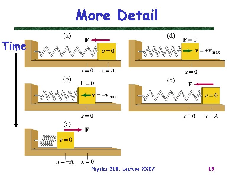 More Detail Time Physics 218, Lecture XXIV 15 