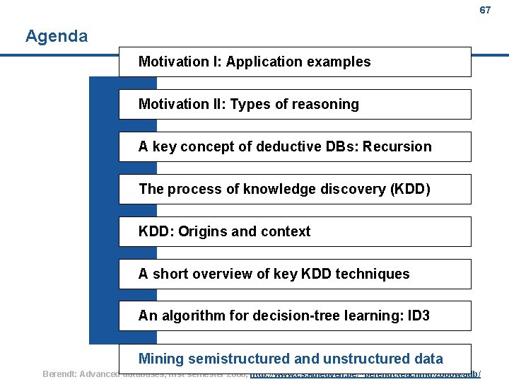 67 Agenda Motivation I: Application examples Motivation II: Types of reasoning A key concept