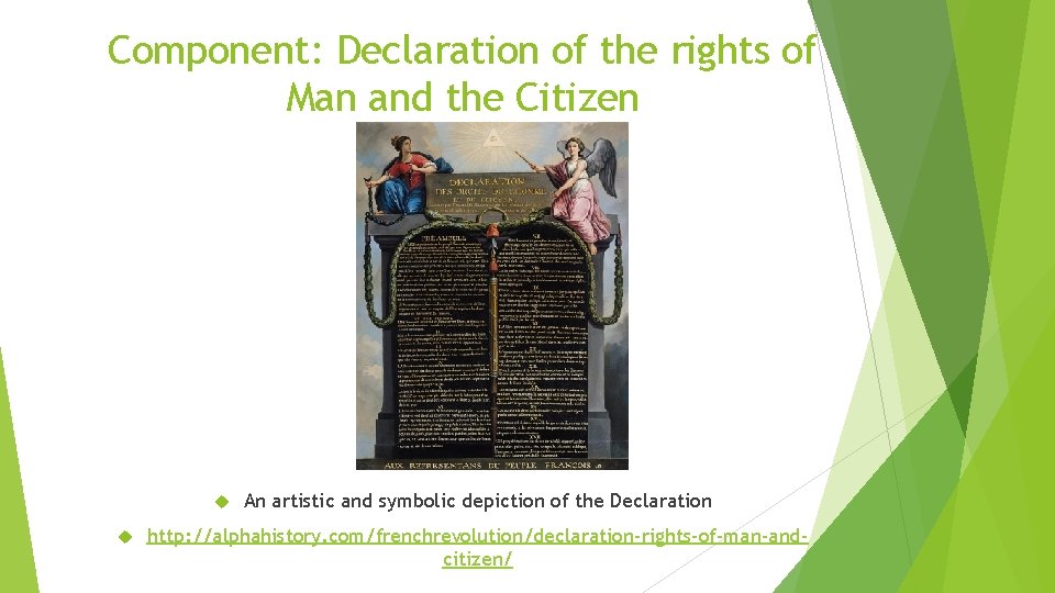 Component: Declaration of the rights of Man and the Citizen An artistic and symbolic