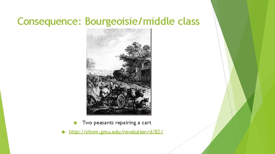 Consequence: Bourgeoisie/middle class Two peasants repairing a cart http: //chnm. gmu. edu/revolution/d/82/ 