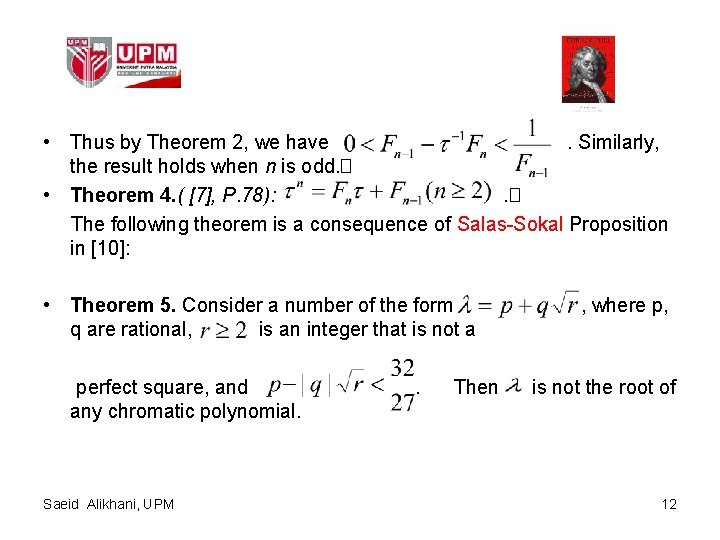  • Thus by Theorem 2, we have. Similarly, the result holds when n