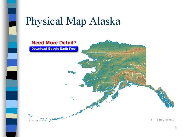 Physical Map Alaska 8 