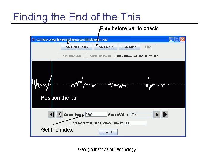 Finding the End of the This Play before bar to check Position the bar