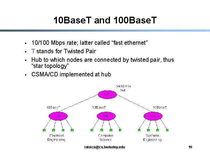 10 Base. T and 100 Base. T § § 10/100 Mbps rate; latter called