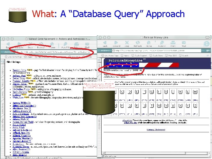 What: A “Database Query” Approach 