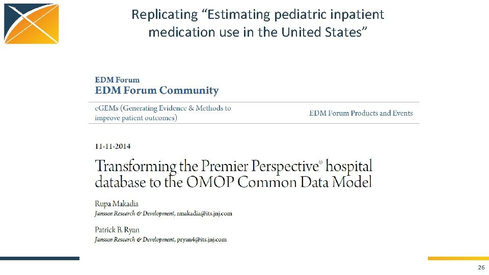 Replicating “Estimating pediatric inpatient medication use in the United States” 26 