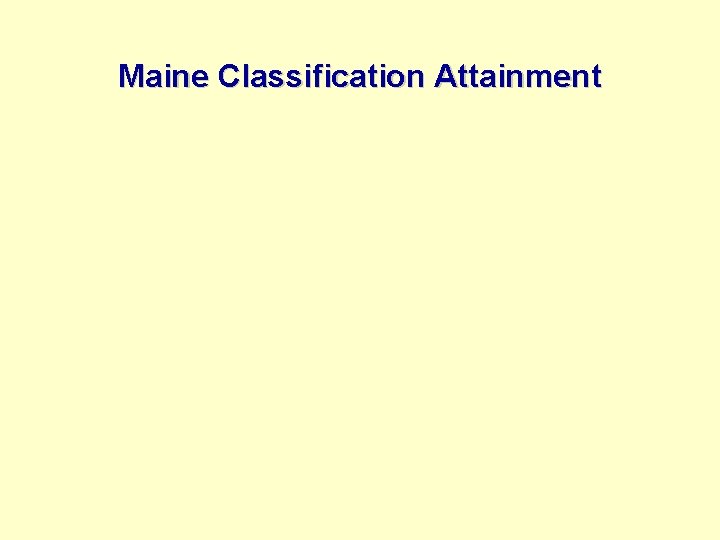 Maine Classification Attainment 