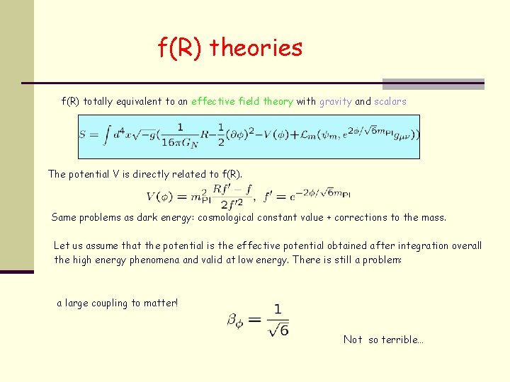 f(R) theories f(R) totally equivalent to an effective field theory with gravity and scalars