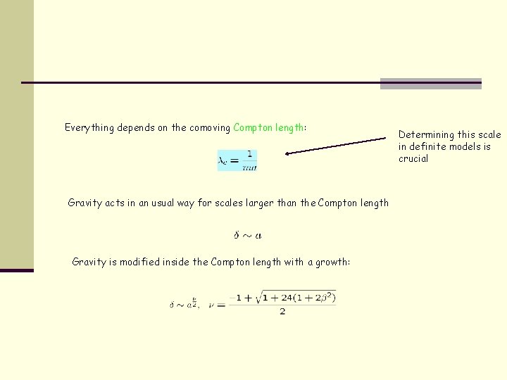 Everything depends on the comoving Compton length: Gravity acts in an usual way for