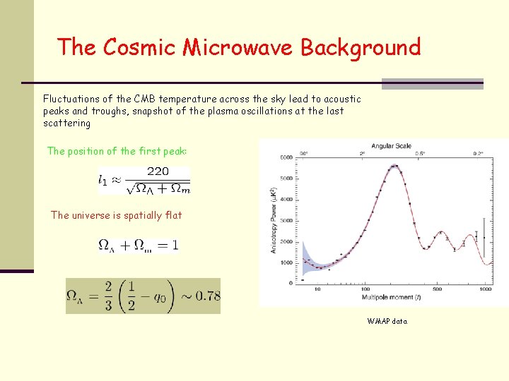 The Cosmic Microwave Background Fluctuations of the CMB temperature across the sky lead to