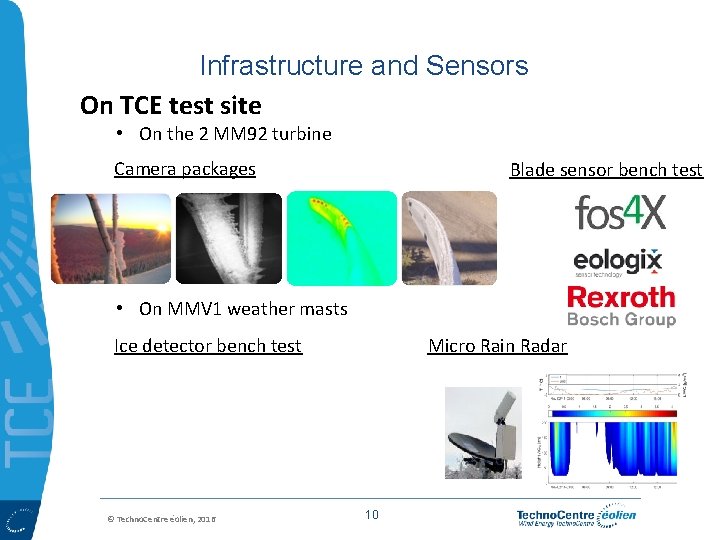 Infrastructure and Sensors On TCE test site • On the 2 MM 92 turbine
