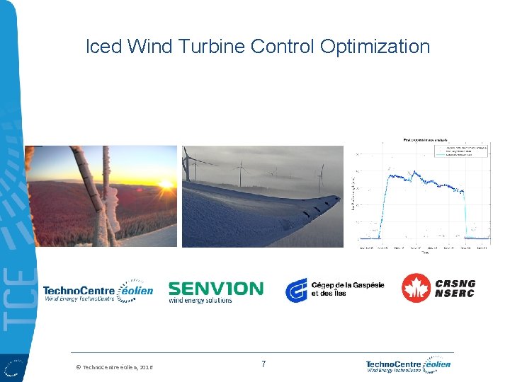 Iced Wind Turbine Control Optimization © Techno. Centre éolien, 2016 7 